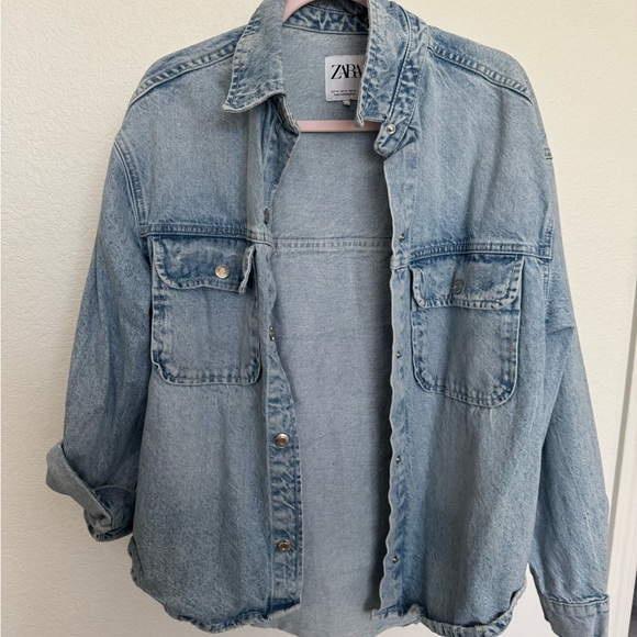 Zara Soft Blue Denim Jacket - Picture 1 of 3